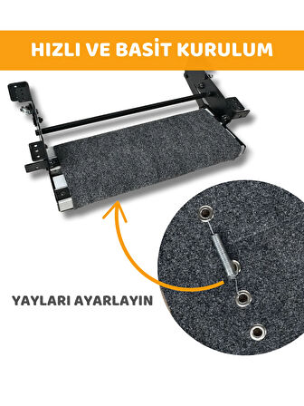 Dayanıklı Karavan Basamak Halısı Kolay Temizlenebilir Yırtılmaz Koruyucu Halı (58X50 - GRİ)