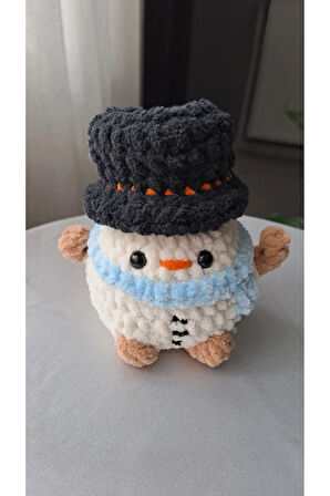 Amigurumi Peluş Kadife Kardan Adam - Yılbaşı Hediyelik