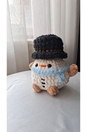 Amigurumi Peluş Kadife Kardan Adam - Yılbaşı Hediyelik