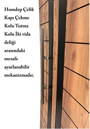 Homdep Çelik Kapı Çekme Tutma Kolu Kare Model Renk: Saten ( Gümüş Gri ) 120cm