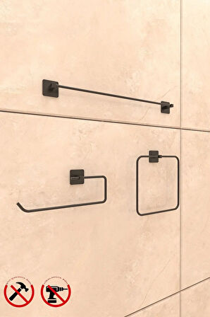 Yapışkanlı Kare Uzun Havluluk Kare Havluluk Rulo Havluluk Banyo Aksesuar Seti