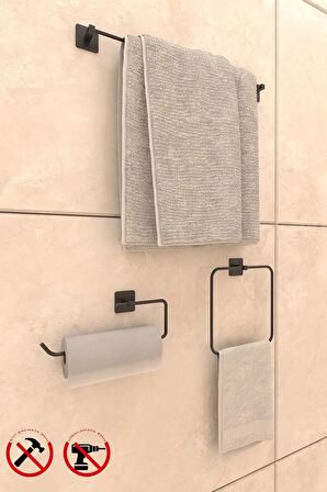 Yapışkanlı Kare Uzun Havluluk Kare Havluluk Rulo Havluluk Banyo Aksesuar Seti