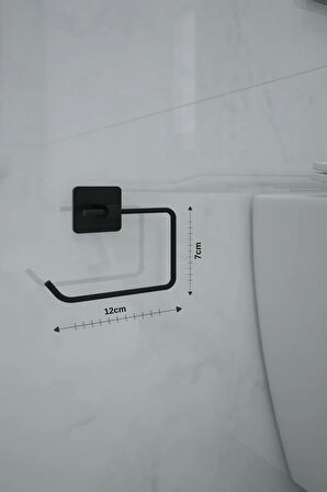 Yapışkanlı Siyah Kare Açık Tuvalet Kağıtlık Wc Kağıtlık