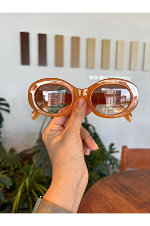 Lunat C aksesuarlı Güneş Gözlüğü Kemik Trend Gözlük