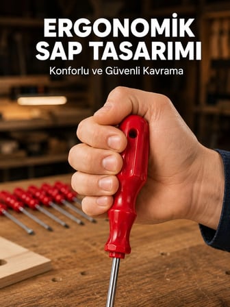 Çelik 7'Li Tornavida Seti Ergonomik Sap Profesyonel Kullanım