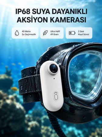 Suya Dayanıklı Aksiyon Spor Kamerası 120° Geniş Açı Destekli