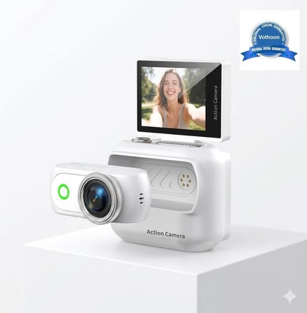Dijital Video Kamera (32Gb) Kart Dijital Vlog Fotoğraf Makinesi Türkçe Beyaz