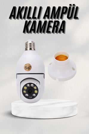 Akıllı Kamera Kamera Duylu Ampul Görünümlü 360 Derece Dönebilen Ev Kamerası
