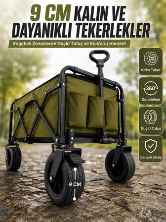Extra Cepli Katlanabilir Wagon Arabası İle Pratik Düzenli Taşıma