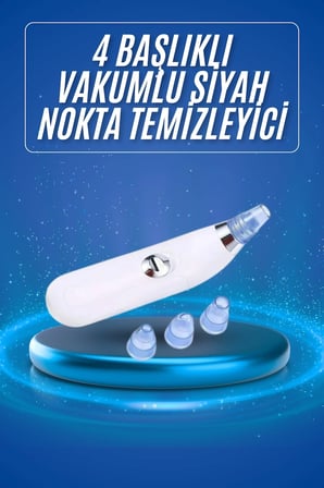 Siyah Nokta Temizleme 4 Başlıklı Vakumlu Pilli Ölü Deri Arındırma