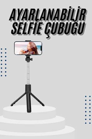 Tripod Selfie Çubuğu Kumandalı Led Işıklı