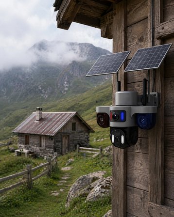 Güneş Enerjili Çiftlik Kamerası 3 Lensli 9Mp Solar Kamera 2 Yıl