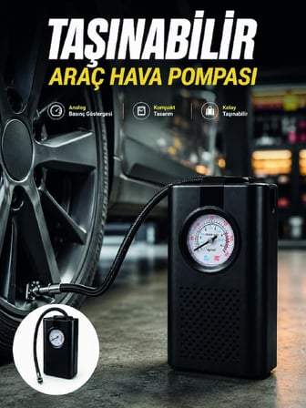 Otomobil Bisiklet Motosiklet İçin Taşınabilir Lastik Hava Pompası