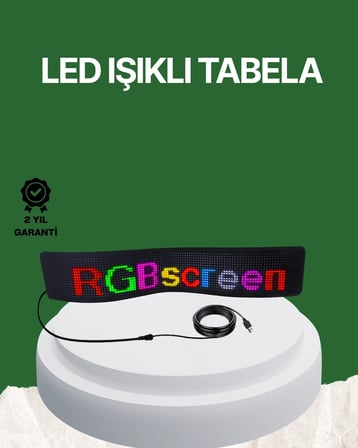 Usb Girişli Rgb Led Tabela Ayarlanabilir Parlaklık Kayan Yazı Özellikli