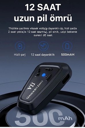 Y11 Mikrofonlu Motosiklet Kulaklığı İntercom Bt 5.3