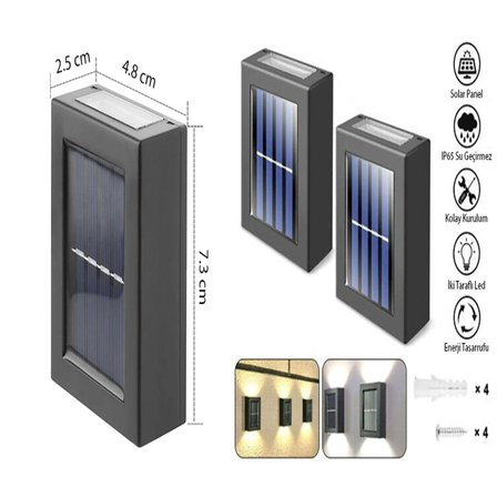 Çift Yönlü Sensörlü Bahçe Duvar Led,