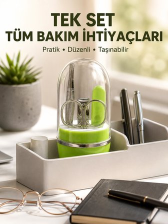 Yeşil Tırnak Bakım Seti Cımbız Makas Tırnak Makası Törpü