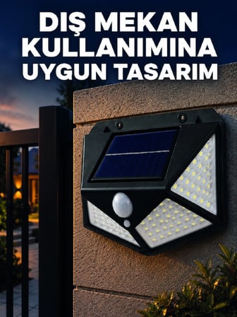 Güneş Enerjisi İle Olan Hareket Sensörlü 3 Modlu Led Dış Mekan Duvar Aydınlatması