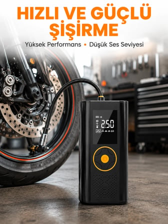 Taşınabilir Dijital Lastik Şişirme Güvenli Pratik Kullanım Yeni Nesil