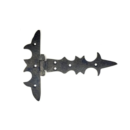 Antika Tarz Dekoratif Pirinç Kuyruklu Lale Menteşe - 147X193 Mm, Oksit