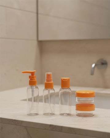30 Ml 5’Li Seyahat Şişesi Seti Çantalı Kozmetik Organizer