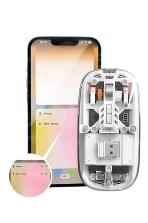 Mouse Mouse Şarjlı Sessiz 5 Tuşlu Şeffaf