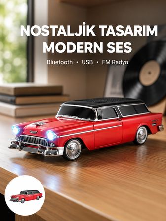 Taşınabilir Klasik Araç Tasarımlı Hoparlör