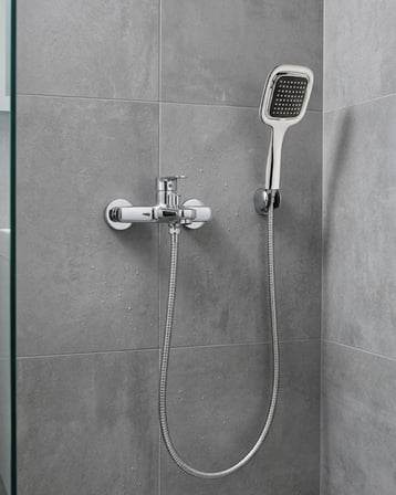 Siyah Duş Seti El Duşu Başlığı Spiral Hortum Dayanıklı Banyo Duş Aksesuarı