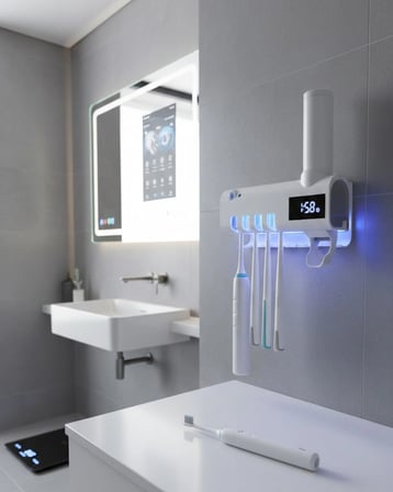 Duvar Tipi Uv Hijyenik Fırçası Tutucu