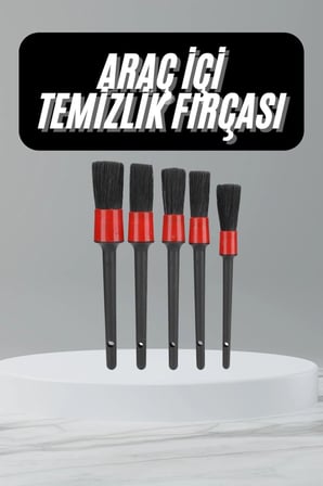 5 Adet Oto Detaylı Temizleyici Araç İçi Temizlik Fırça Seti Koltuk Döşeme Kapı Toz Alma Fırçası