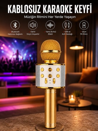 Taşınabilir Karaoke Mikrofon: Hafıza Kart Girişli, Etkileyici