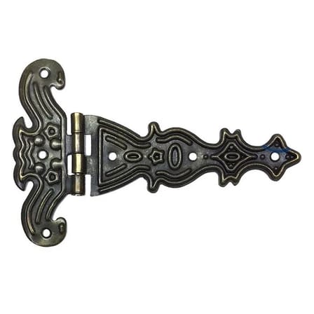 Dekoratif, Sac Tek Kuyruklu Menteşe - 69X102 Mm, Büyük, Antik, 1 Adet