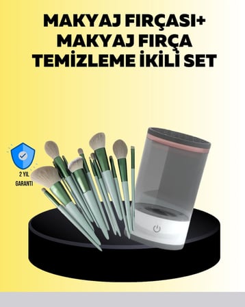 Hijyenik Makyaj İçin 13’Lü Fırça Seti Elektrikli Temizleyici