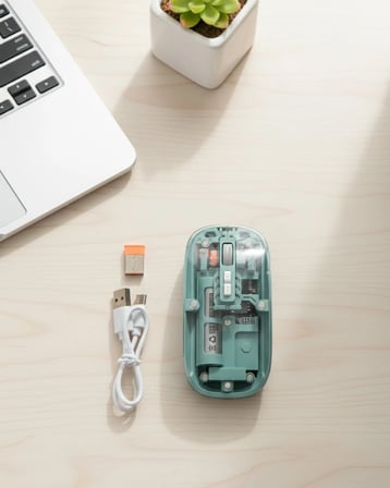 2.4G Usb Destekli Pilli Şeffaf Mouse