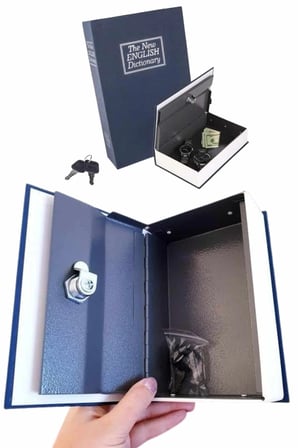 Gizli Kasa Kilitli Sözlük Görünümlü 18Cm Gizli Kasa Büyük Boy Anahtarlı