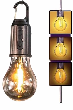 Şarjlı Dekoratif Kamp Lambası Askılı Ampul Led Işık Girişli