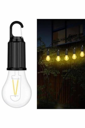 Şarjlı Dekoratif Kamp Lambası Askılı Ampul Led Işık Girişli
