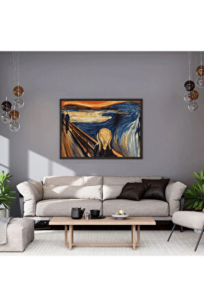 Çığlık Tablosu Sayılarla Boyama Seti, Hobi Seti, 40x50 Tablo, Fırça Boya Asma Aparatı Dahil, Hassas