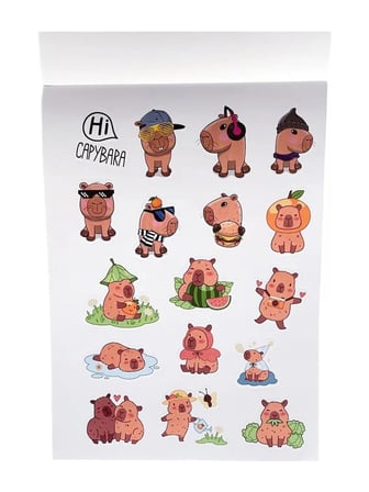 Karışık Sticker Defter (2 SAYFA CAPYBARA KAPİBARA)