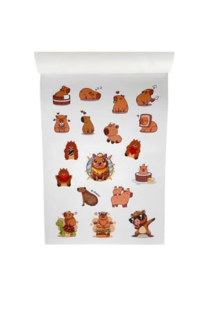 Karışık Sticker Defter (2 SAYFA CAPYBARA KAPİBARA)