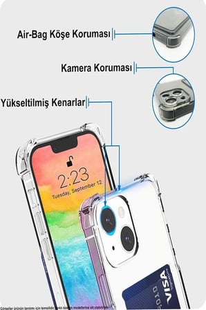 Galaxy A34 Kamera Köşe Korumalı Darbe Emici Silikon Şeffaf Kartlıklı Telefon Kılıfı Kapak
