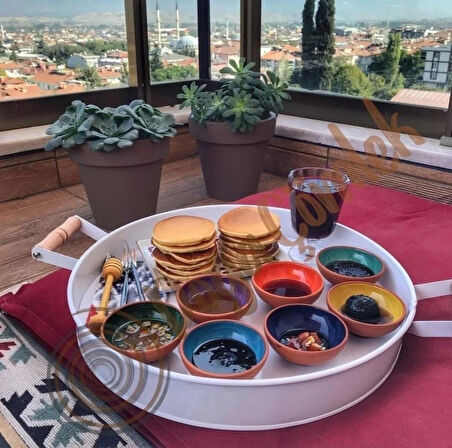 Kapadokya Kırmızı Toprak Çömlek Kase Sosluk, Reçellik Ve Çerezlik 14'lü Set 8cm