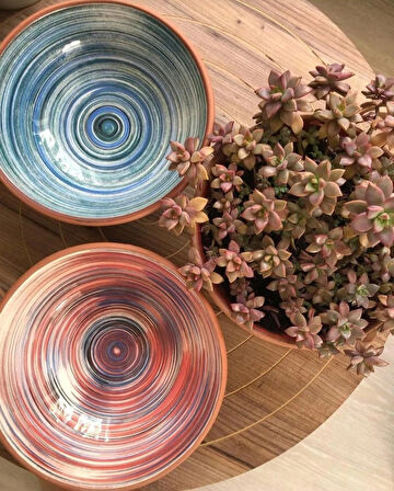 AthStore Ayaklı Sunum Kasesi, Meyve, Sebze, Çips, Şekerlik Kasesi Mozaik Kazıma 20 cm Bordo