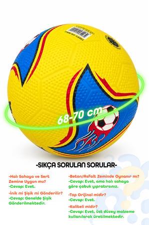 Telvesse Kauçuk 5NO Futbol Topu Yekpare Üretim Soft Karışık Renk 400 Gram No:5