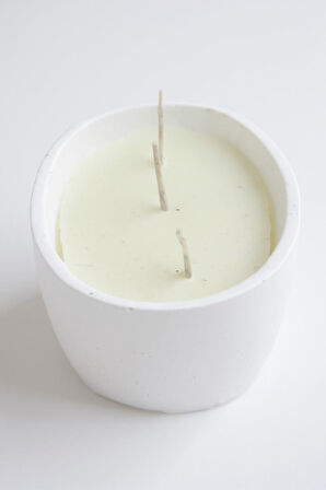 El Yapımı Mermer Desenli Taş Tozu Kase Mum –  Fitilli Vegan Palm Mix Wax, Vanilya Kokulu Dekoratif Büyük Mum