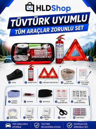 TÜVTÜRK UYUMLU TRAFİK SETİ KAZA TESPİT TUTANAĞI HEDİYELİ