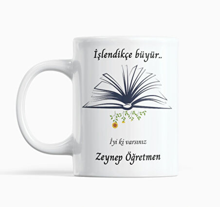 İşlendikçe Büyür Heykeltıraş Mermer, Öğretmen Çocuk Temalı Hediyelik Kupa Bardak