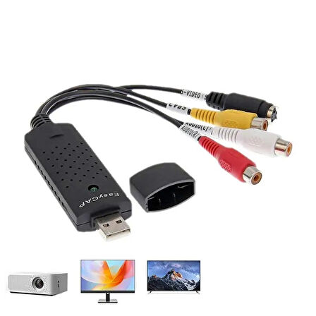 Kamera, VHS, TV ve Analog Cihazlardan Bilgisayara Görüntü Aktarımı - USB EasyCap 4 Kanal Video Capture Kartı