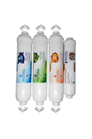 Pera Water Kapalı Kasa Su Arıtma Cihazlarına Uygun Mebransız Inline 4 Lü Filtre Seti