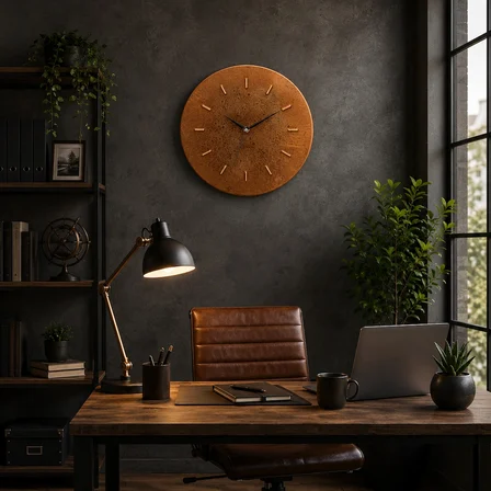 Copper Empire- Minimalist Paslı Bakır Duvar Saati | El Yapımı | 30 cm | Premium Dekor